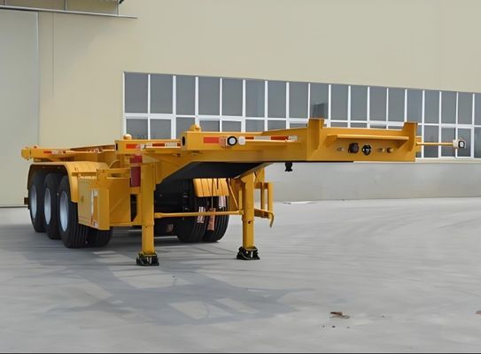 20 pieds 40 pieds 45 pieds conteneur squelette semi-remorque Tare Poids 6,5 tonnes engrenage d'atterrissage 28 tonnes/pc