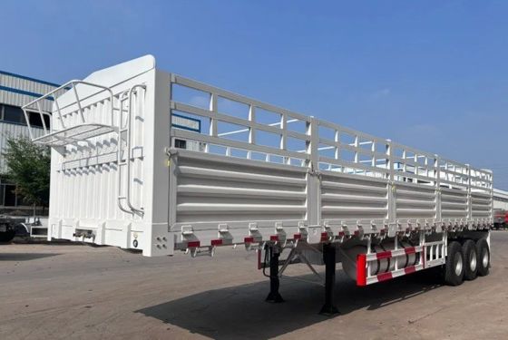 Semi-remorque à hautes clôtures multifonctionnelle à 2 axes 3 axes 4 axes pour camions de fret de 40 à 80 tonnes