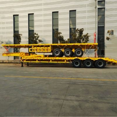 Voiture à conteneurs à plat 50 tonnes semi-remorque pour toutes sortes de marchandises