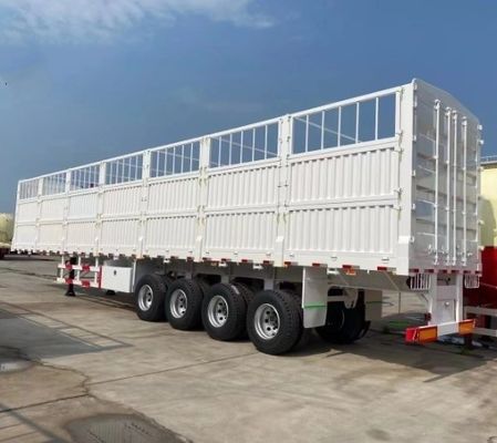Semi-remorque à hautes clôtures multifonctionnelle à 2 axes 3 axes 4 axes pour camions de fret de 40 à 80 tonnes