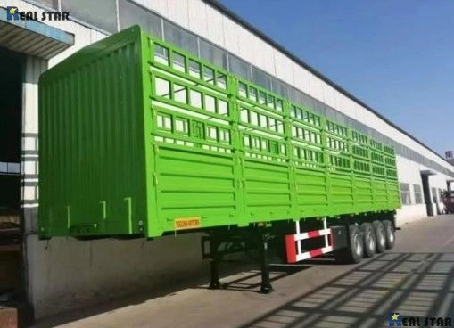 Réservoir à trois essieux pour le bétail, semi-remorque à 10 couches, mousse à feuilles