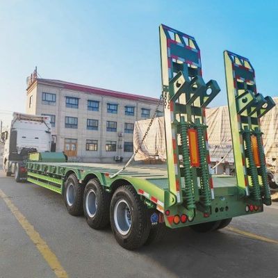 Semi-remorque à plusieurs essieux à lit bas 60 80 100 tonnes remorque pour camion à lit bas pour suspension