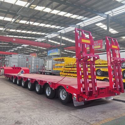 Personnalisable 3 4 5 essieux 50 80tons Direction Extensible Drop Lowbed Semi Truck Trailer