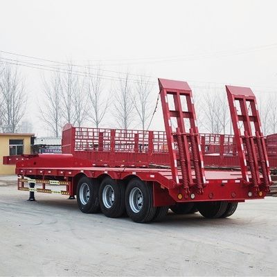 Personnalisable 3 4 5 essieux 50 80tons Direction Extensible Drop Lowbed Semi Truck Trailer