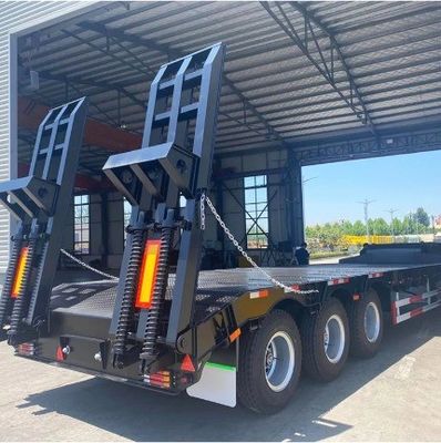 Personnalisable 3 4 5 essieux 50 80tons Direction Extensible Drop Lowbed Semi Truck Trailer