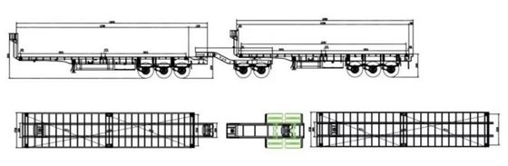 Trailers à double raccord de 20 pieds et 40 pieds avec suspension AIR/mécanique