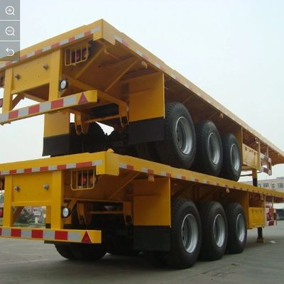 Poids de pile 7,0 tonnes 3 essieux 4 essieux Capacité 50-80 tonnes Semi-remorque à lit plat pour camion