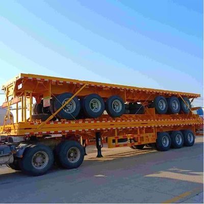 Poids de pile 7,0 tonnes 3 essieux 4 essieux Capacité 50-80 tonnes Semi-remorque à lit plat pour camion