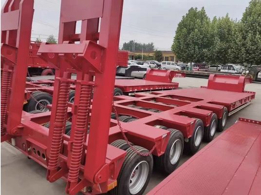 Requête personnalisée semi-remorque lourde 30-100 tonnes Lowboy Steel Lowbed Truck Trailer