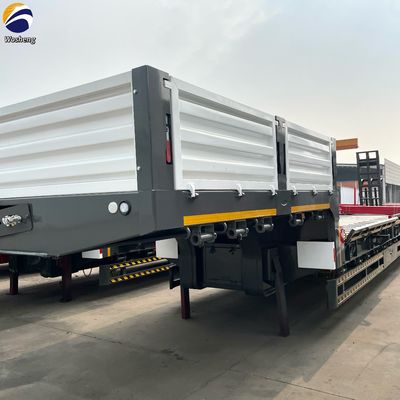 Requête personnalisée semi-remorque lourde 30-100 tonnes Lowboy Steel Lowbed Truck Trailer