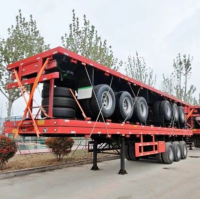 13 tonnes * 3 essieux semi-remorque à plat pour le châssis de conteneur 20FT 40FT 45FT le plus populaire