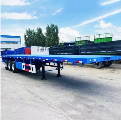 50 tonnes de capacité de chargement Semi-remorque à 3 essieux 40 tonnes de remorque à plat avec Q345b faisceau principal