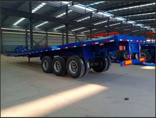 50 tonnes de capacité de chargement Semi-remorque à 3 essieux 40 tonnes de remorque à plat avec Q345b faisceau principal