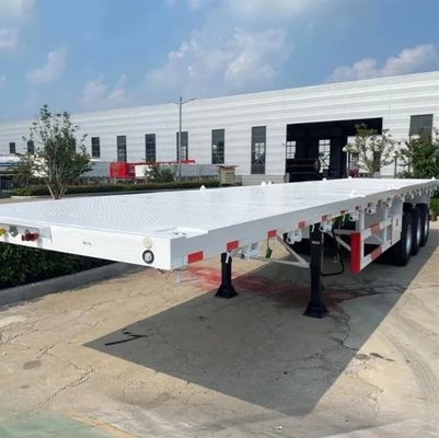 Container à 3 essieux 40 pieds à lit plat semi-remorques avec charge utile maximale 100 tonnes