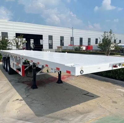 Container à 3 essieux 40 pieds à lit plat semi-remorques avec charge utile maximale 100 tonnes