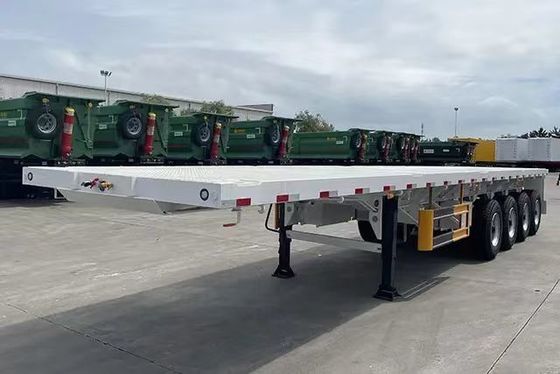 Container à 3 essieux 40 pieds à lit plat semi-remorques avec charge utile maximale 100 tonnes