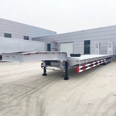 Semi-remorque à lit bas robuste et durable pour le transport de gros équipements de construction