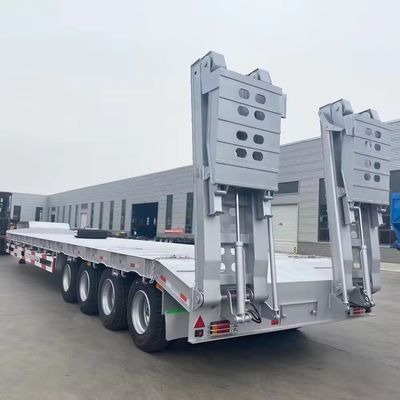 Semi-remorque à lit bas robuste et durable pour le transport de gros équipements de construction