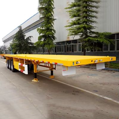 Semi-remorque à plat de 100 tonnes à charge utile maximale pour le transport de conteneurs et de marchandises en vrac