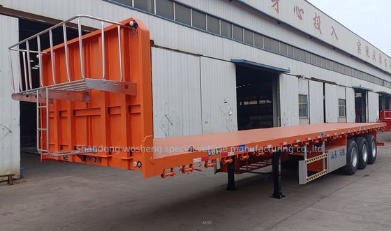 Semi-remorque à plat de 100 tonnes à charge utile maximale pour le transport de conteneurs et de marchandises en vrac