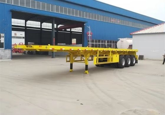 Semi-remorque à 3 essieux à lit plat pour camionne à remorque 20 pieds 40 pieds conteneur châssis à lit plat