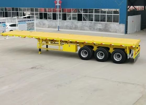 Semi-remorque à 3 essieux à lit plat pour camionne à remorque 20 pieds 40 pieds conteneur châssis à lit plat
