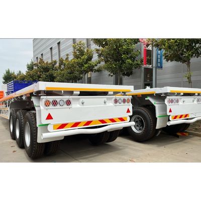 Semi-remorque à plat de 20 pieds 40 pieds 50 tonnes avec châssis à conteneurs et épingle de 50 mm ou 90 mm