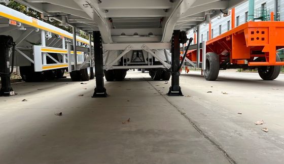 Semi-remorque à plat de 20 pieds 40 pieds 50 tonnes avec châssis à conteneurs et épingle de 50 mm ou 90 mm