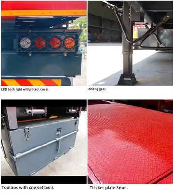 Semi-remorque à plat de 20 pieds 40 pieds 50 tonnes avec châssis à conteneurs et épingle de 50 mm ou 90 mm