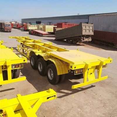 Charge utile maximale de 50 tonnes 3 essieux 20 pieds 40 pieds conteneur châssis squelette semi-remorque