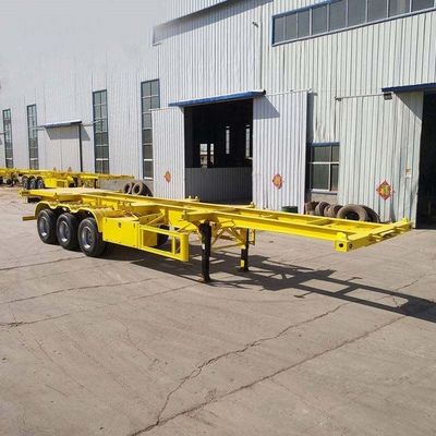 Charge utile maximale de 50 tonnes 3 essieux 20 pieds 40 pieds conteneur châssis squelette semi-remorque