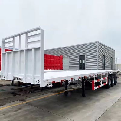 12400*2610*1550 mm remorque à plat en acier 3 essieux 4 essieux pour le transport lourd haute durabilité