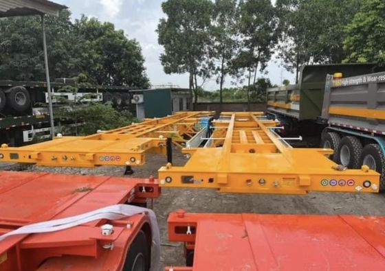 Trailer de transport de conteneurs en acier inoxydable de 40 pieds avec suspension mécanique