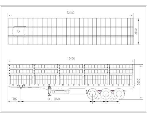 Semi-remorque en acier personnalisable pour un transport flexible et pratique de marchandises animales