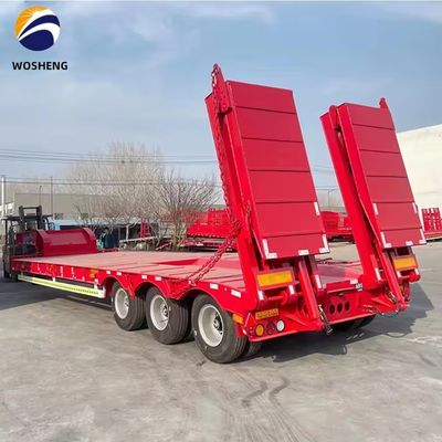 Semi-remorque à charge lourde extensible 40 pieds remorque à lit bas 3 essieux pour remorque de camion