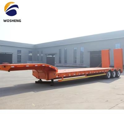 Semi-remorque à charge lourde extensible 40 pieds remorque à lit bas 3 essieux pour remorque de camion