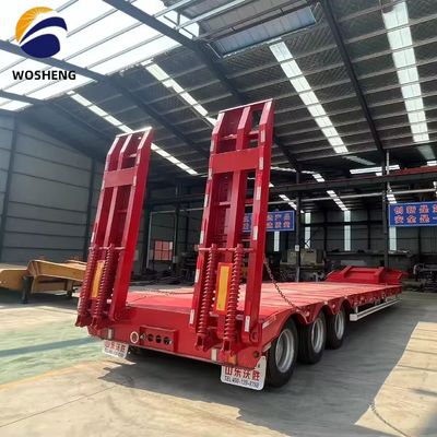 Trailers à trois essieux 40 pieds semi-remorque à lit bas pour le transport de véhicules lourds