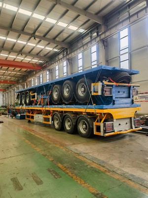 30-100 tonnes Capacité 2 essieux 20 pieds conteneur à plat Semi-remorque pour l'utilisation de camions