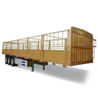 3 essieux remorque de chargement à clôture avec charge utile maximale de 100 tonnes et dimensions 13000*2550*2900mm