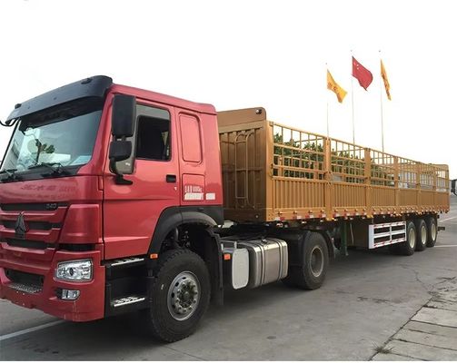 3 essieux remorque de chargement à clôture avec charge utile maximale de 100 tonnes et dimensions 13000*2550*2900mm