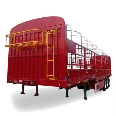 3 essieux remorque de chargement à clôture avec charge utile maximale de 100 tonnes et dimensions 13000*2550*2900mm