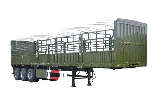 3 essieux remorque de chargement à clôture avec charge utile maximale de 100 tonnes et dimensions 13000*2550*2900mm