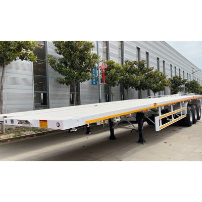 Semi-remorque à plateau de 20/40/45 pieds avec 2-3 essieux et grande capacité de chargement