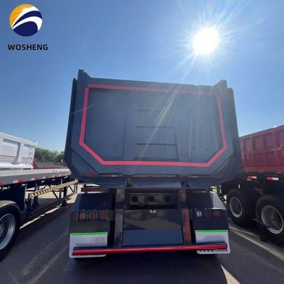 Trailers à décharge arrière en acier à 3 axes et à 4 axes pour la construction