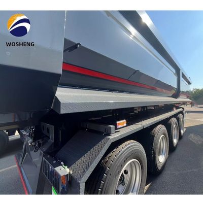Trailers à décharge arrière en acier à 3 axes et à 4 axes pour la construction