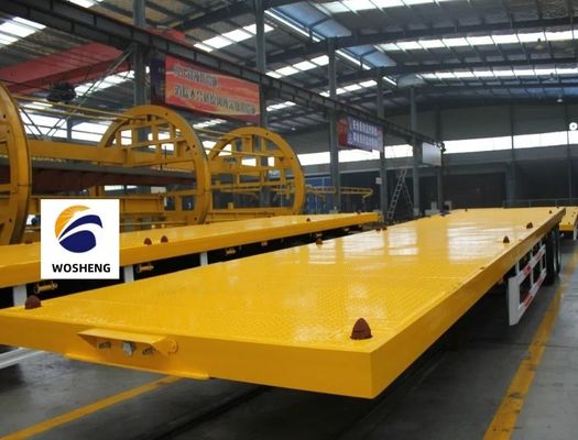 40 à 80 tonnes Capacité semi-remorque à plat 3 4 essieux 12R22.5 Pneus Matériau d'acier