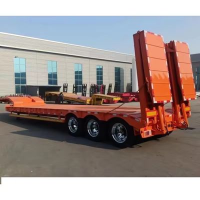 Semi-remorque Lowboy à 3 essieux à basse altitude avec système de freinage double ligne et 16000x2500x1100mm