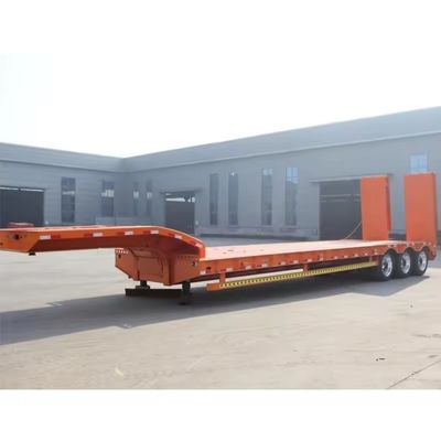 Semi-remorque Lowboy à 3 essieux à basse altitude avec système de freinage double ligne et 16000x2500x1100mm