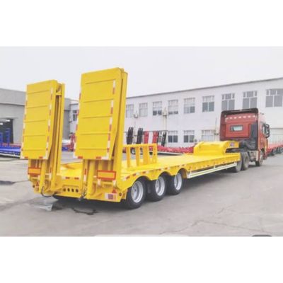 Semi-remorque Lowboy à 3 essieux à basse altitude avec système de freinage double ligne et 16000x2500x1100mm