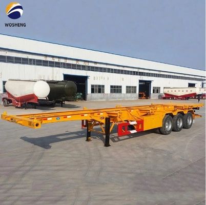 Transport de conteneur de 40 pieds wosheng 3 axes squelette semi-remorque avec serrure de conteneur